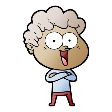 vektör çizim karikatür mutlu adam