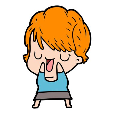 vektör çizim karikatür kadın söz