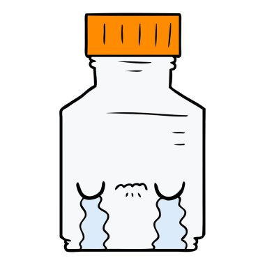 vektör çizim karikatür hap kavanoz