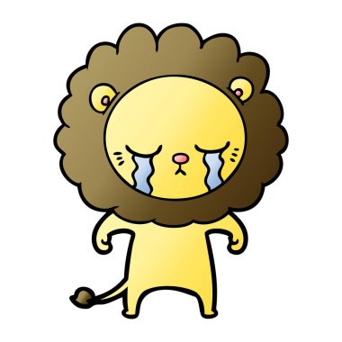 vektör çizim karikatür aslan ağlama