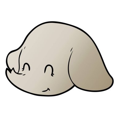 çizgi film fil yüz vektör çizim