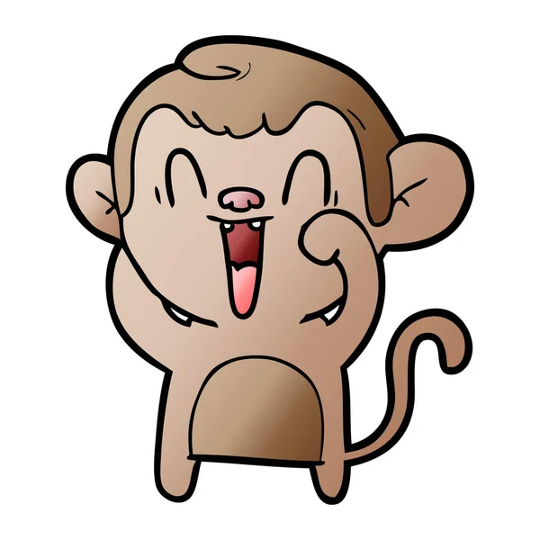 Vektorové Ilustrace Kreslené Veselá Opice — Stockový vektor