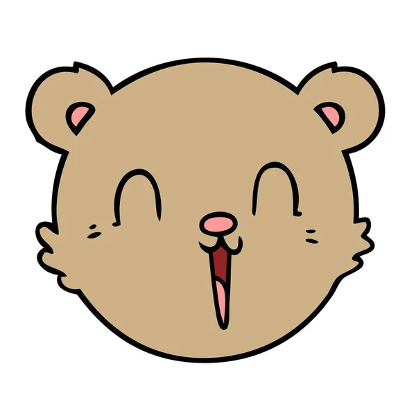 Cute Cartoon Teddy Bear Face — Stock Vector