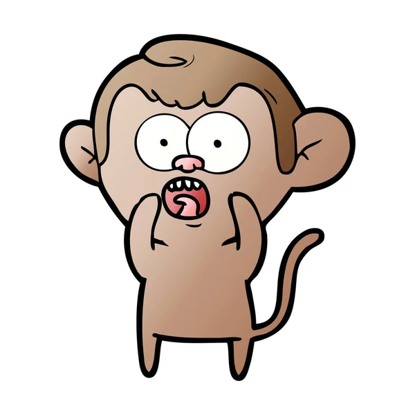 Vector Illustration Cartoon Shocked Monkey — Stock Vector