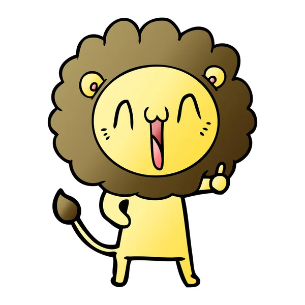 Vector Illustration Happy Cartoon Lion — Stock Vector