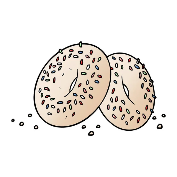 Illustrazione Vettoriale Dei Bagel Del Fumetto — Vettoriale Stock