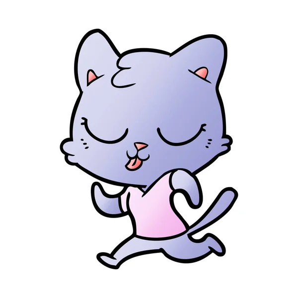 Vector Illustratie Van Cartoon Kat — Stockvector