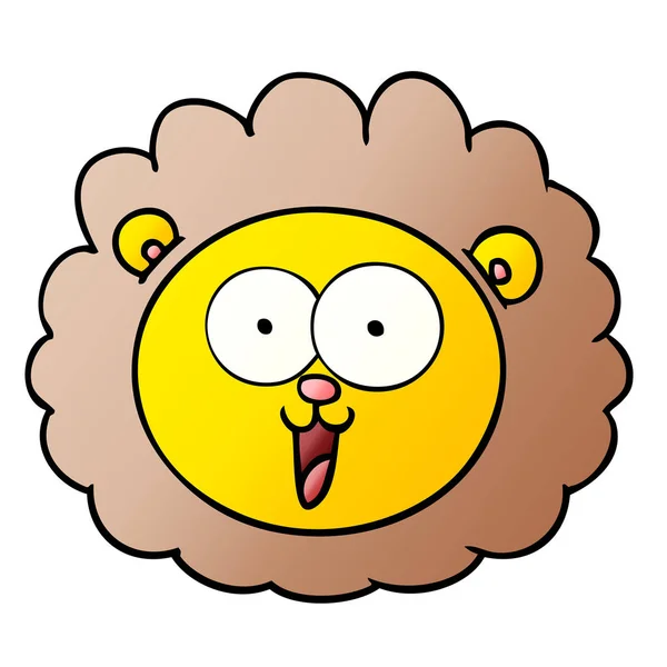 Vector Illustration Cartoon Lion Face — Stock Vector