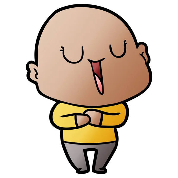 Happy Cartoon Bald Man — Stock Vector