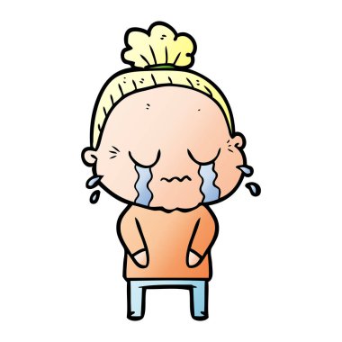 çizgi film ağlayan yaşlı kadın