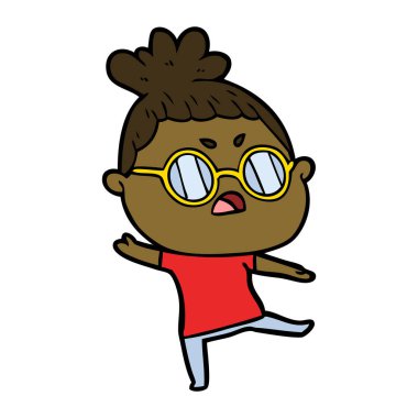 vektör çizim karikatür rahatsız kadın