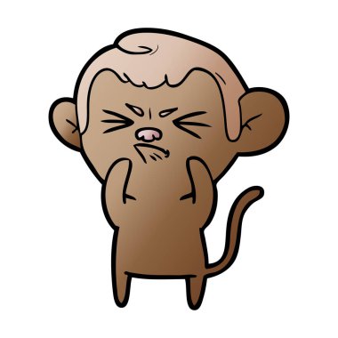 vektör çizim karikatür rahatsız maymun