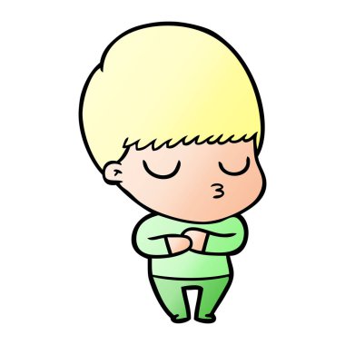 vektör çizim karikatür sakin çocuk