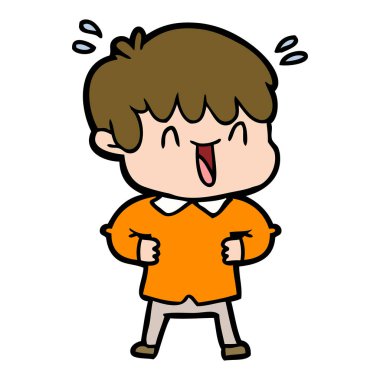 vektör çizim karikatür gülen çocuk