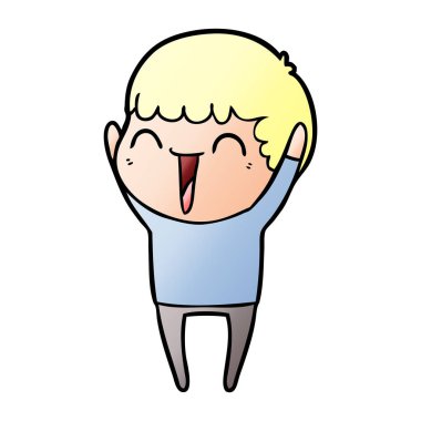 vektör çizim karikatür mutlu adam