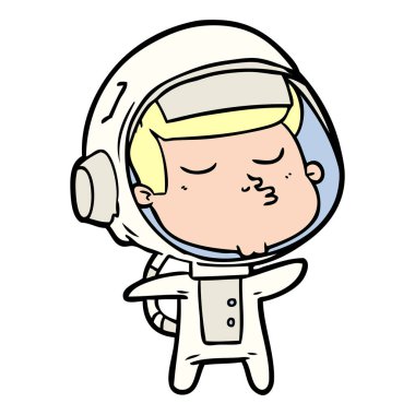 vektör çizim karikatür emin astronot
