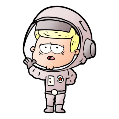 Çizgi film astronotunun vektör çizimi