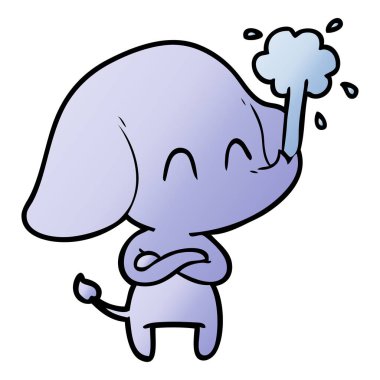 vektör çizim sevimli çizgi fil