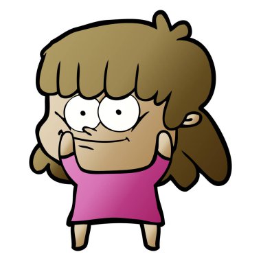 vektör çizim karikatür gülümseyen kadın