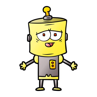 Çizgi film robotunun vektör çizimi