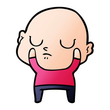 vektör çizim karikatür kel adam