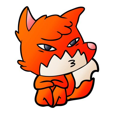 Akıllı karikatür fox vektör çizim