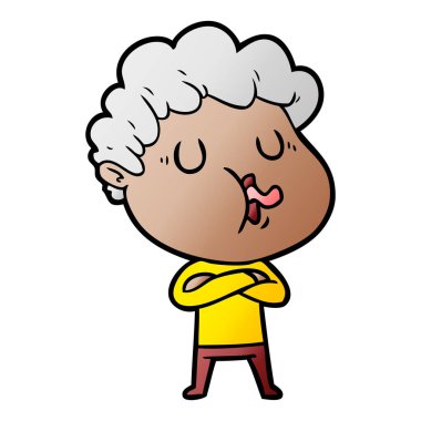 vektör çizim karikatür adam şarkı