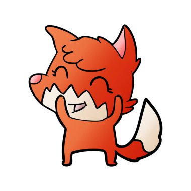 mutlu karikatür fox vektör çizim