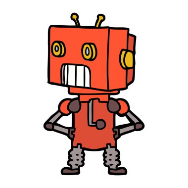 Çizgi film robotunun vektör çizimi