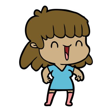 Çizgi filmdeki kadının vektör çizimi