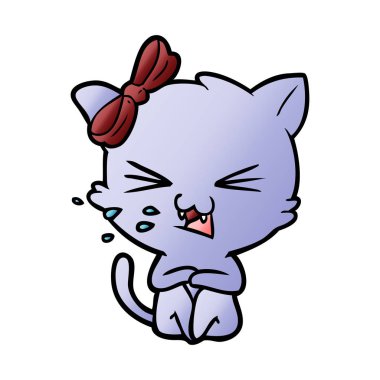 Çizgi film kedisinin vektör çizimi