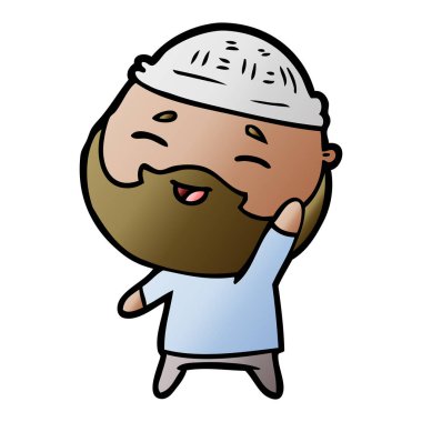 Çizgi film mutlu sakallı adam