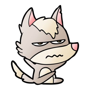 vektör çizim karikatür rahatsız kurt