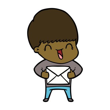 mutlu çizgi film çocuk vektör çizim