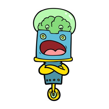 Çizgi film robotunun vektör çizimi