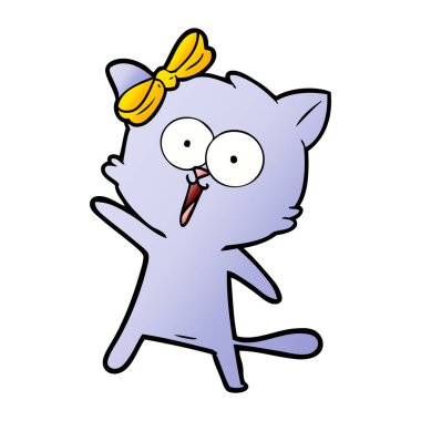 Çizgi film kedisinin vektör çizimi