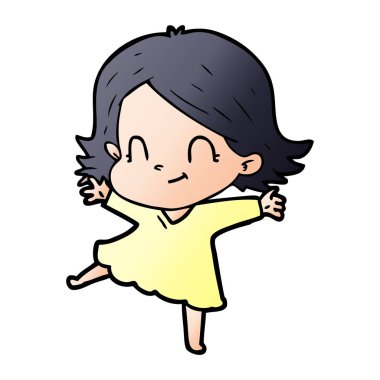 vektör çizim karikatür dostça kız