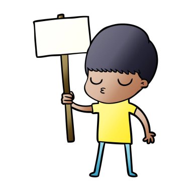 vektör çizim karikatür sakin çocuk