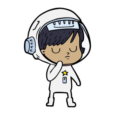 vektör çizim karikatür astronot kadın