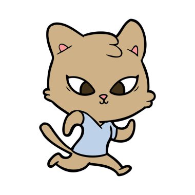 Çizgi film kedisinin vektör çizimi