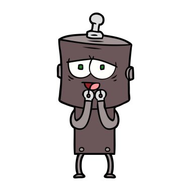 Çizgi film robotunun vektör çizimi