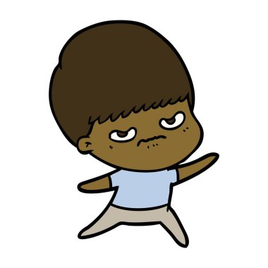 Vektör çizim karikatür kızgın çocuk