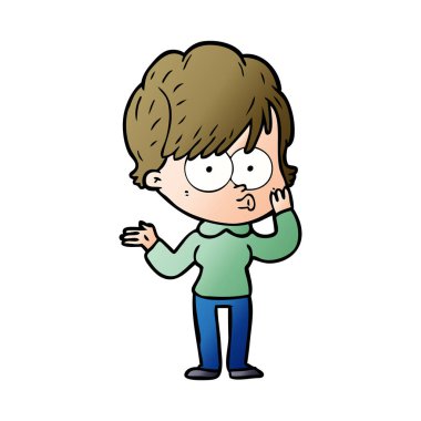 Çizgi filmdeki kadının vektör çizimi