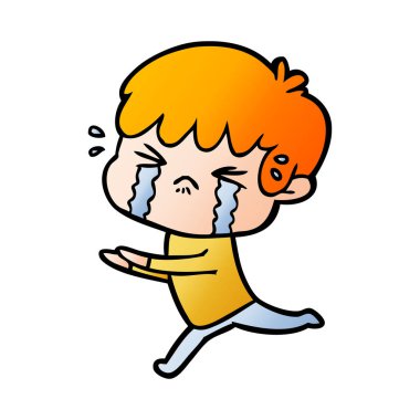 vektör çizim karikatür çocuk ağlıyor
