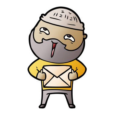 Çizgi film mutlu sakallı adam