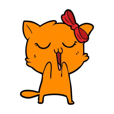 Çizgi film kedisinin vektör çizimi