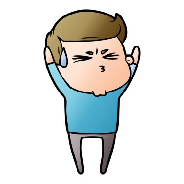 vektör çizim karikatür adam terleme