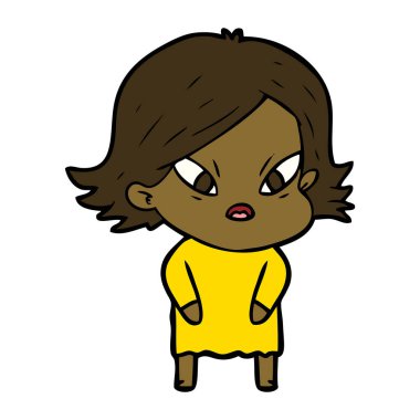 vektör çizim karikatür kadın vurguladı