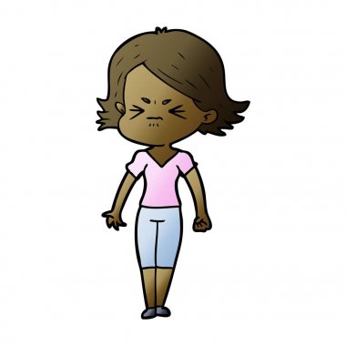 vektör çizim karikatür kızgın kadın