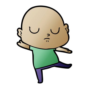 vektör çizim karikatür kel adam